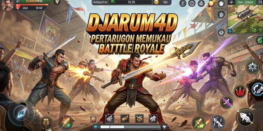 Screenshot utama DJARUM4D menampilkan aksi seru dalam pertarungan Battle Royale.