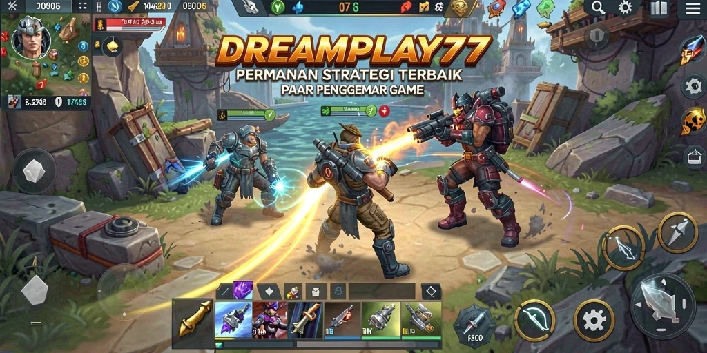 Tangkapan layar utama menunjukkan intensitas gameplay strategi DREAMPLAY77.