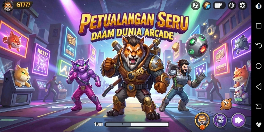Tangkapan layar gameplay GT777 dengan aksi cepat dan menantang.