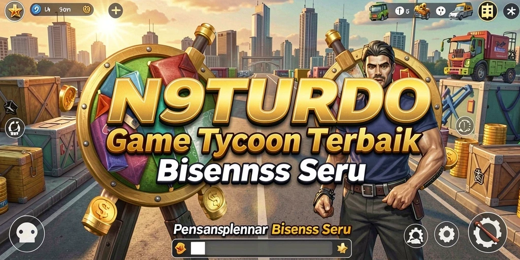 Tampilan gameplay seru N9TURBO dalam mengelola bisnis.