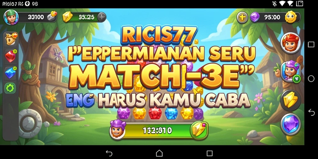 Screenshot gameplay RICIS77 yang menunjukkan tantangan seru Match-3.