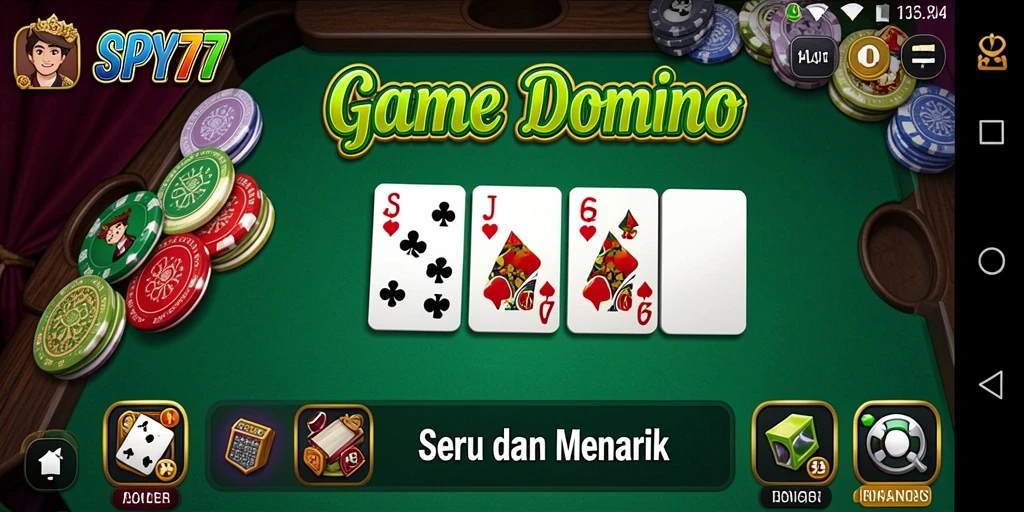 Tampilan gameplay seru di SPY77 dengan strategi Domino.