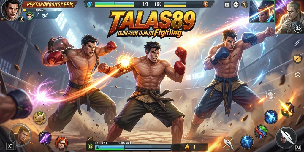 Tampilan gameplay TALAS89 yang menampilkan aksi pertarungan seru.